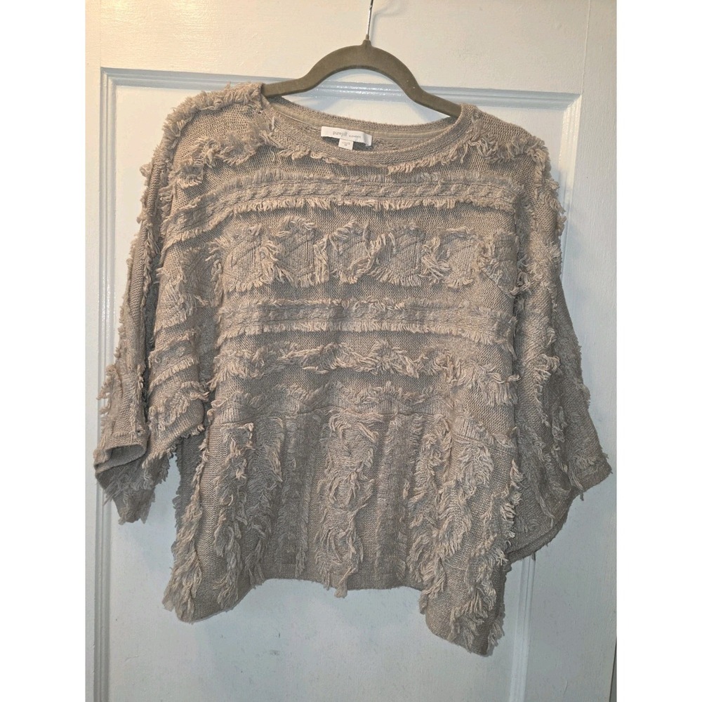 J.JILL Pure Jill Eyelash Fringe Sweater. Textured Knit. Dolman Sleeves. XS. NWT